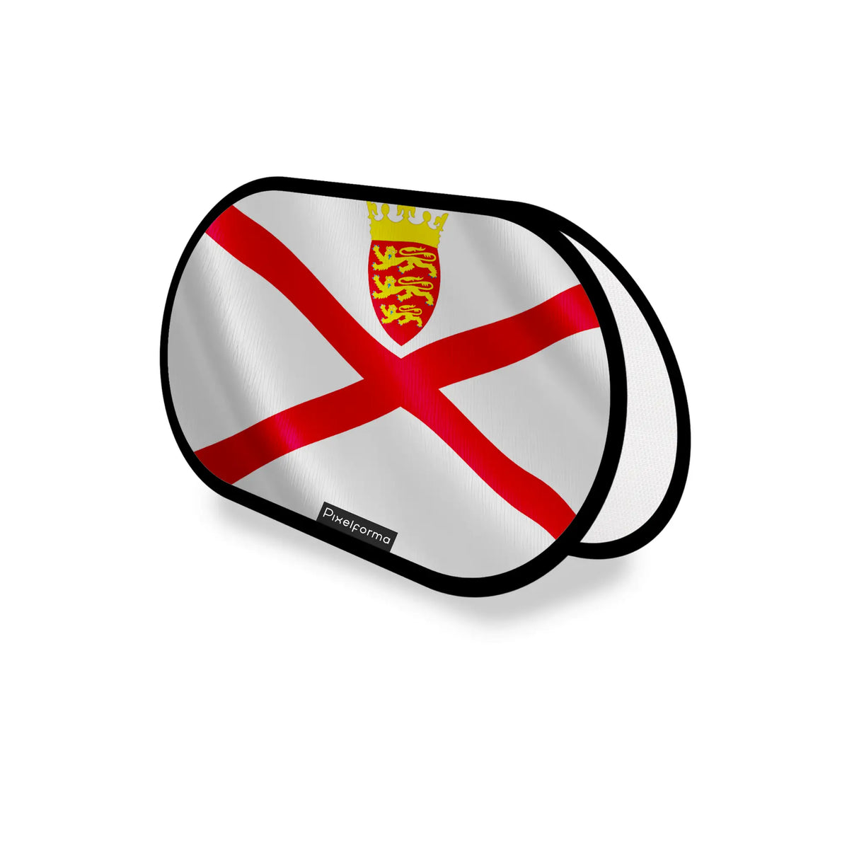 Support publicitaire ovale drapeau jersey léger installation facile