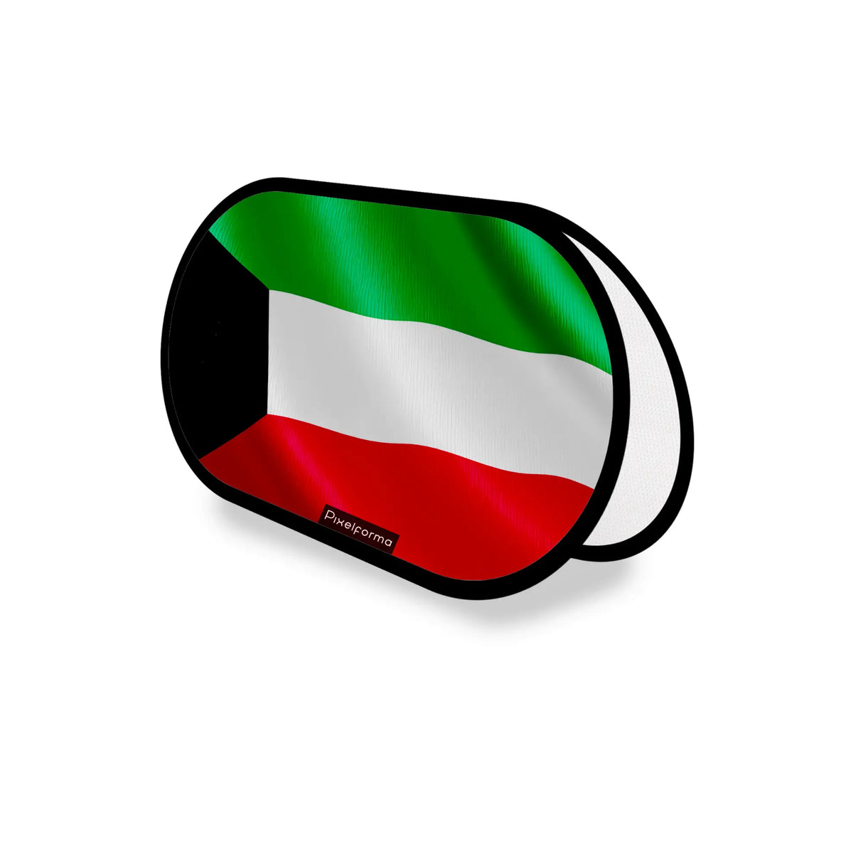 Support publicitaire ovale drapeau koweït léger facile à poser