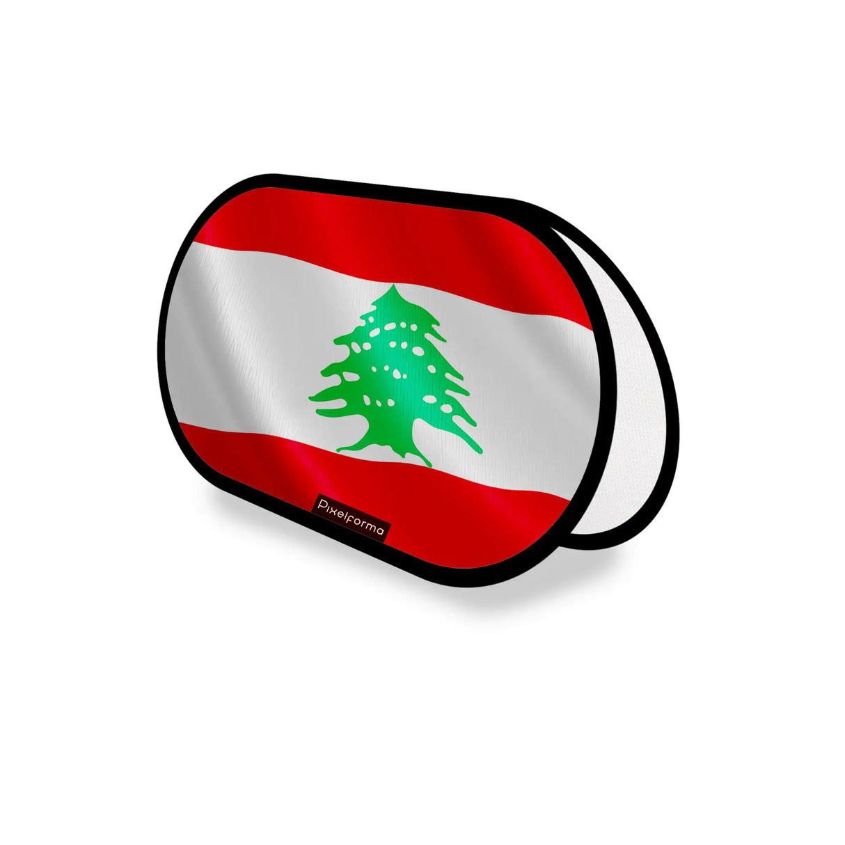 Support publicitaire ovale drapeau liban léger installation facile