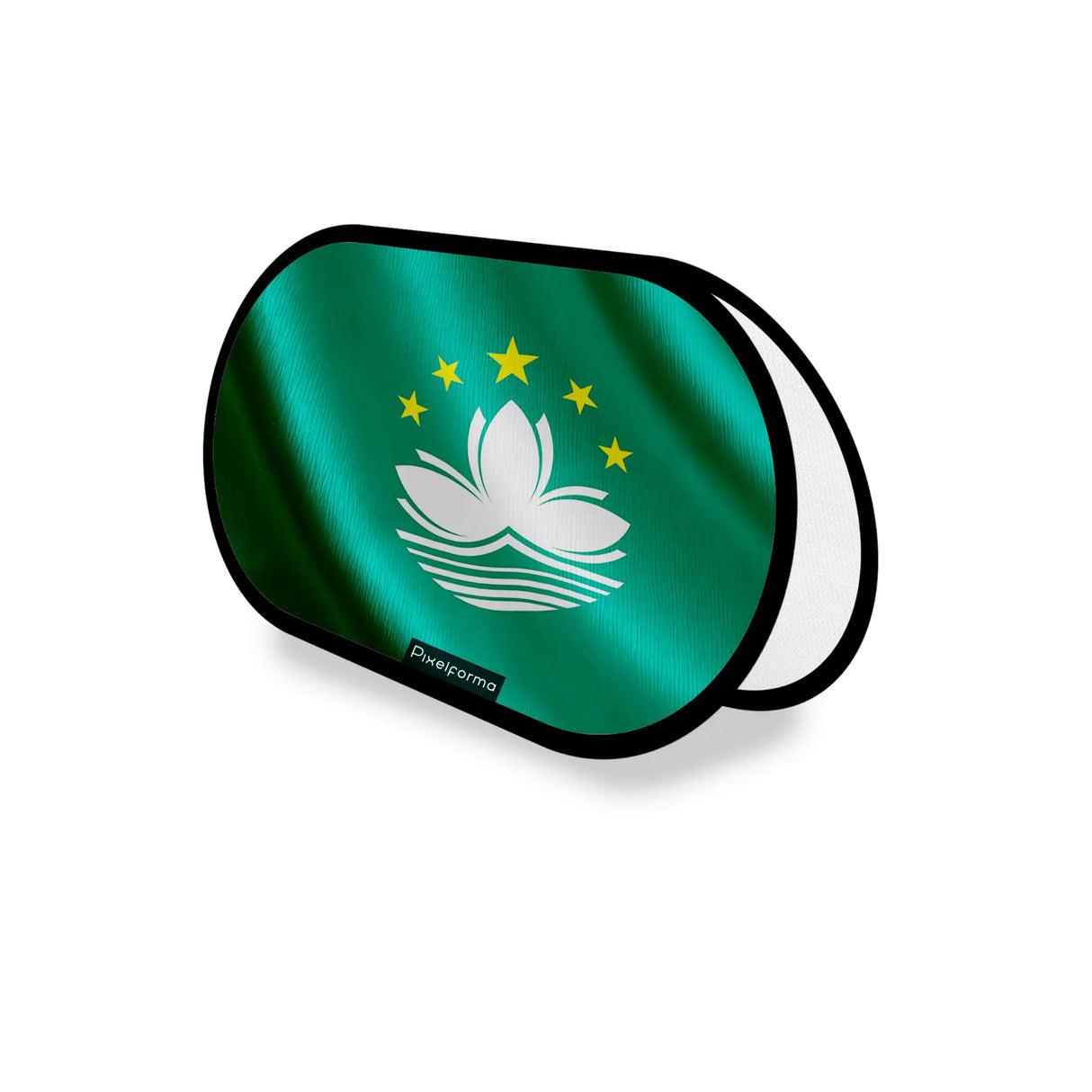 Support publicitaire ovale drapeau macao léger facile à poser