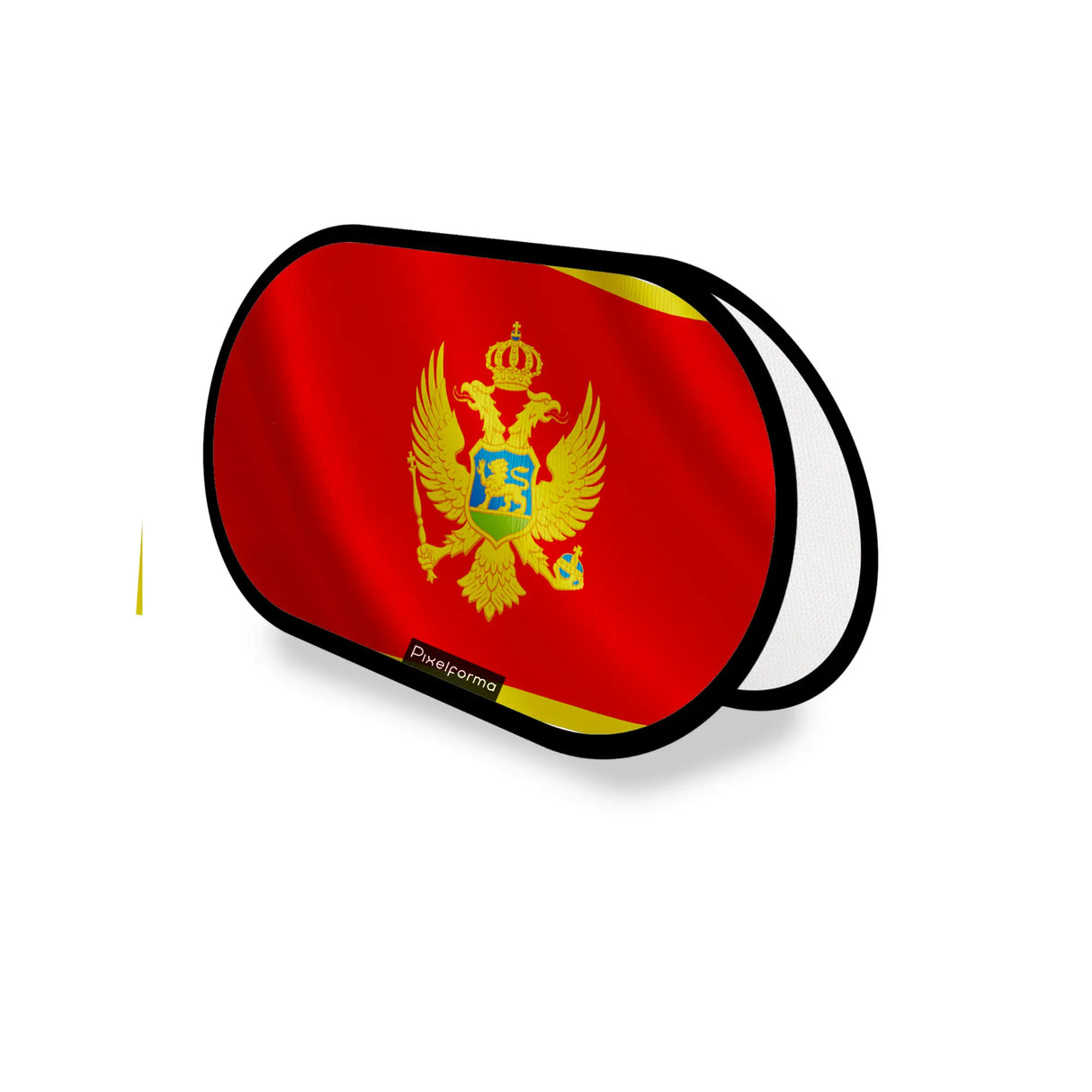 Support publicitaire ovale drapeau monténégro léger facile