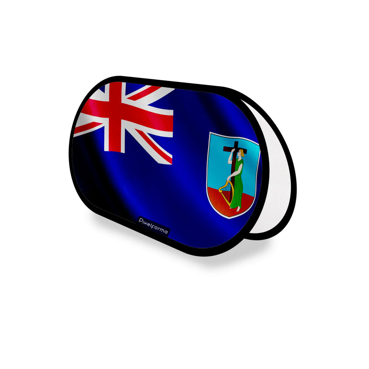 Support publicitaire ovale drapeau montserrat léger facile