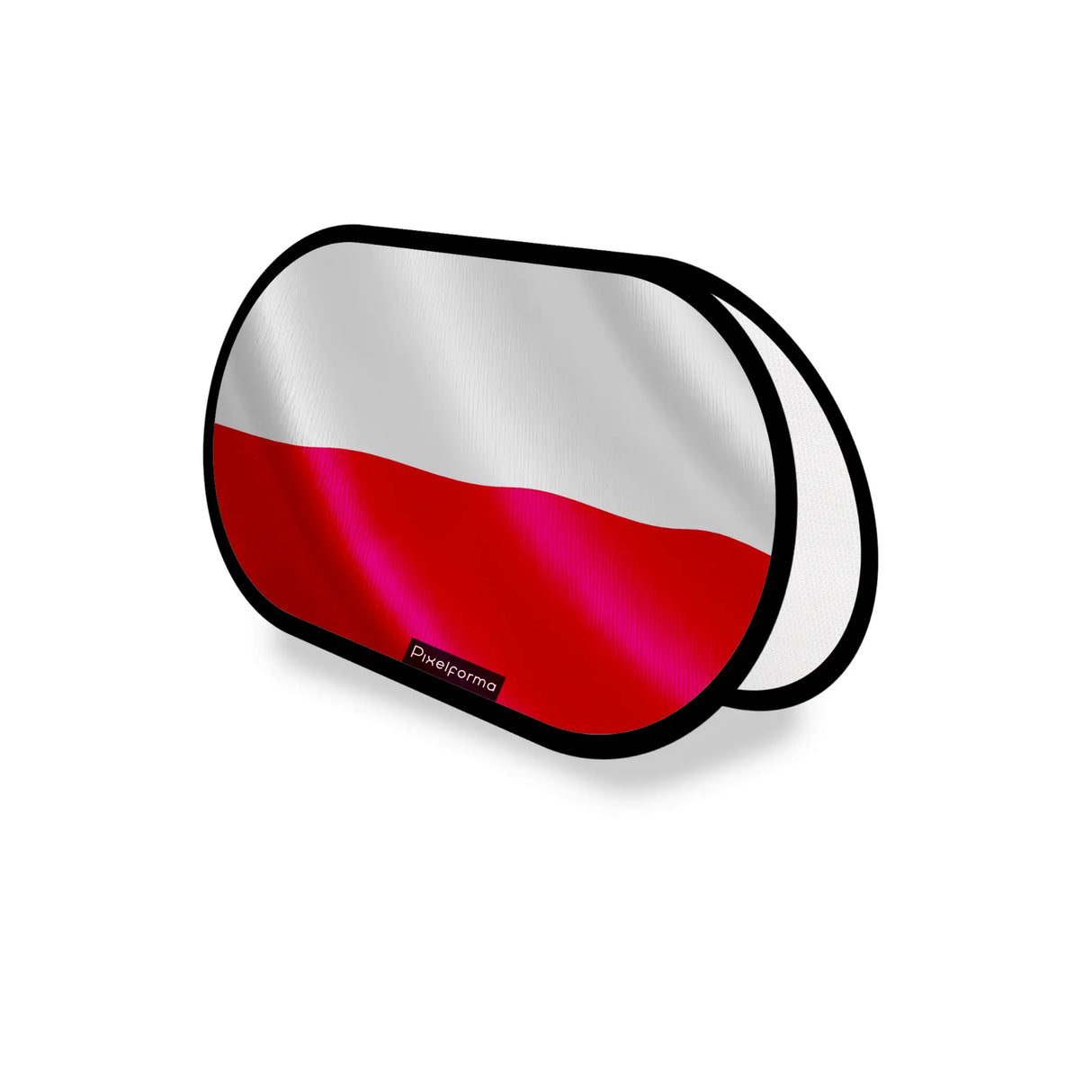 Support publicitaire ovale drapeau pologne léger installation facile