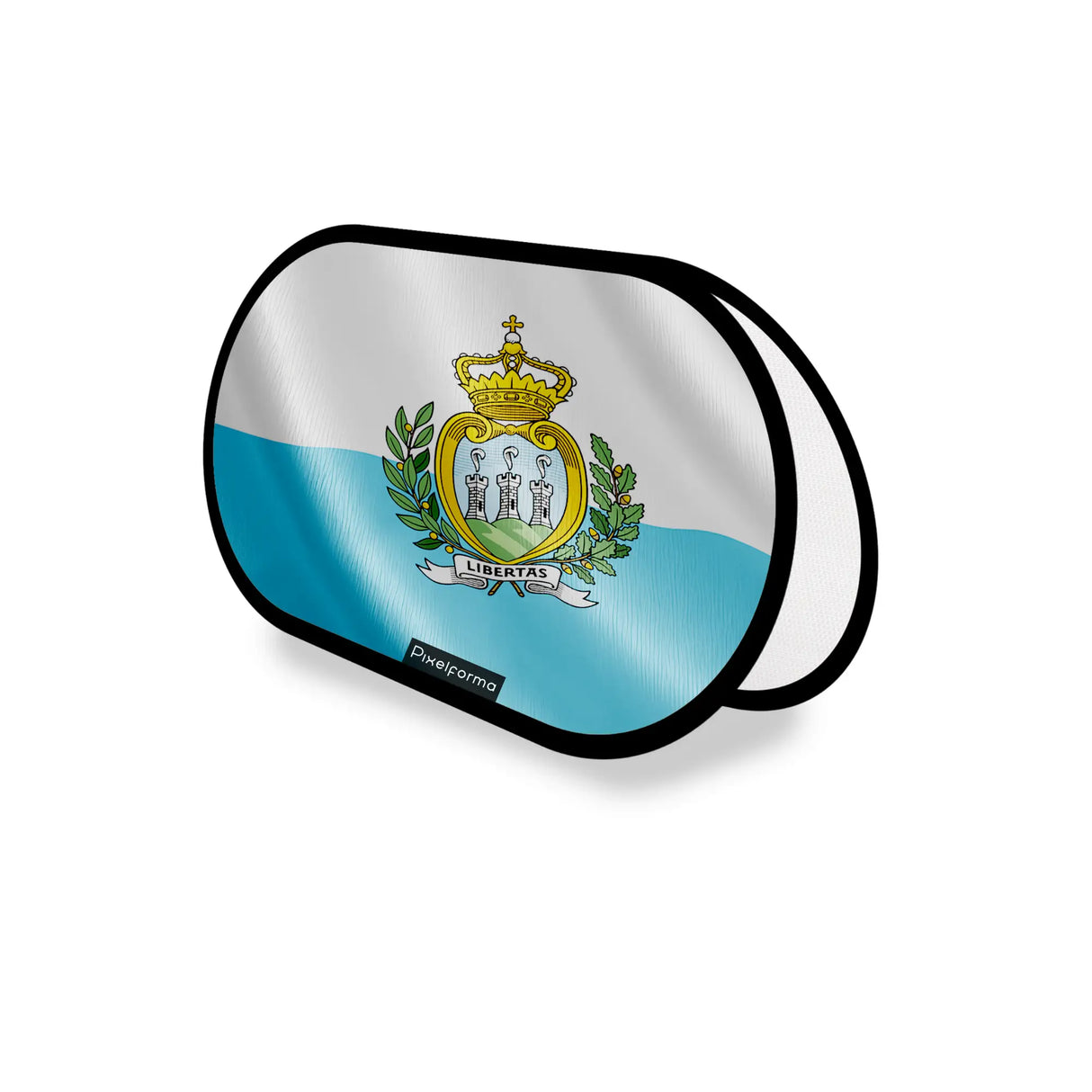 Support publicitaire ovale drapeau saint-marin léger facile
