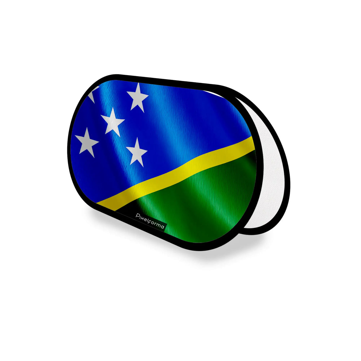 Support publicitaire ovale drapeau salomon léger facile à poser