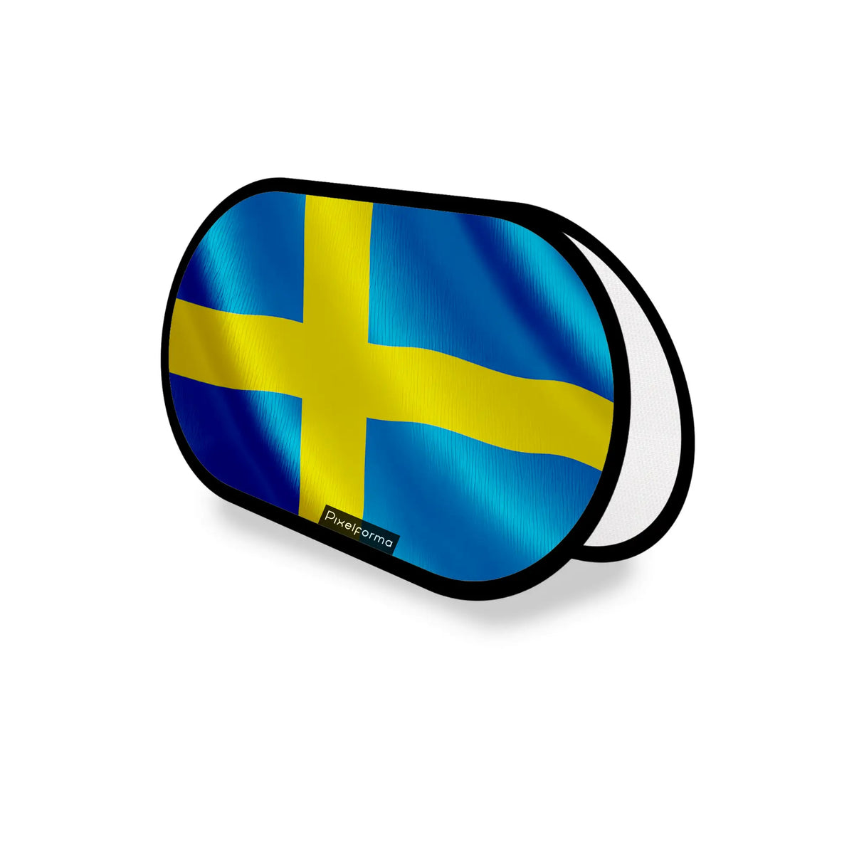 Support publicitaire ovale drapeau suède léger facile à poser