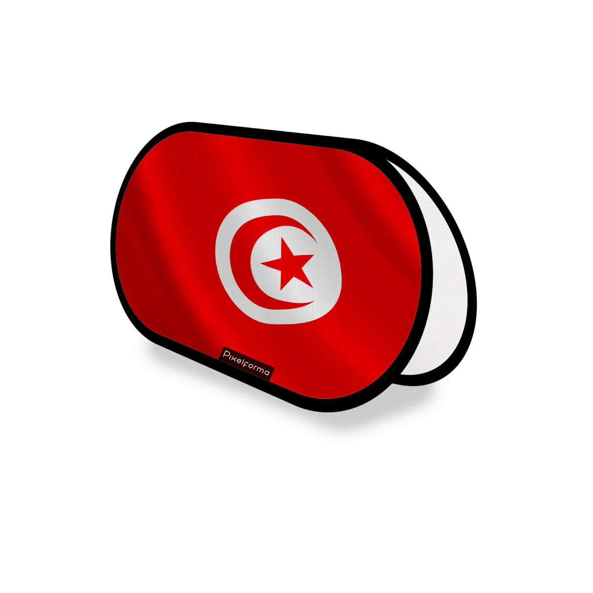 Support publicitaire ovale drapeau tunisie léger facile installer