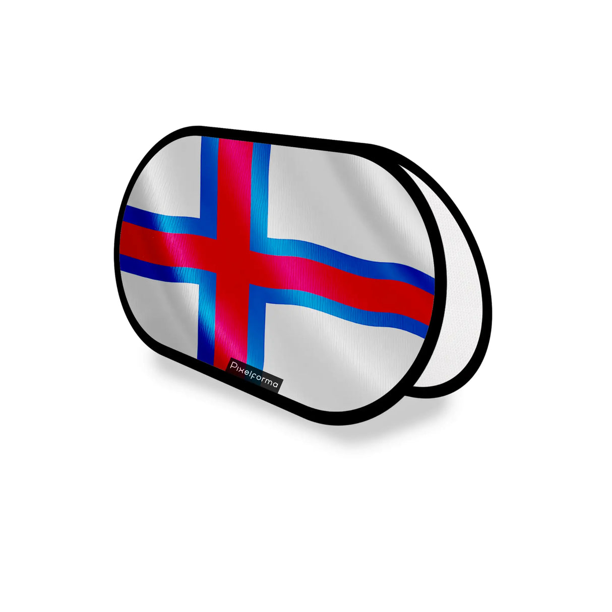 Support publicitaire ovale îles féroé léger installation facile