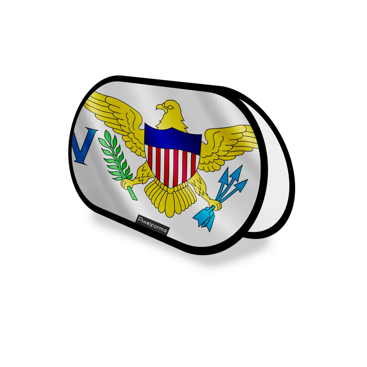 Support publicitaire ovale îles vierges léger fil d’acier