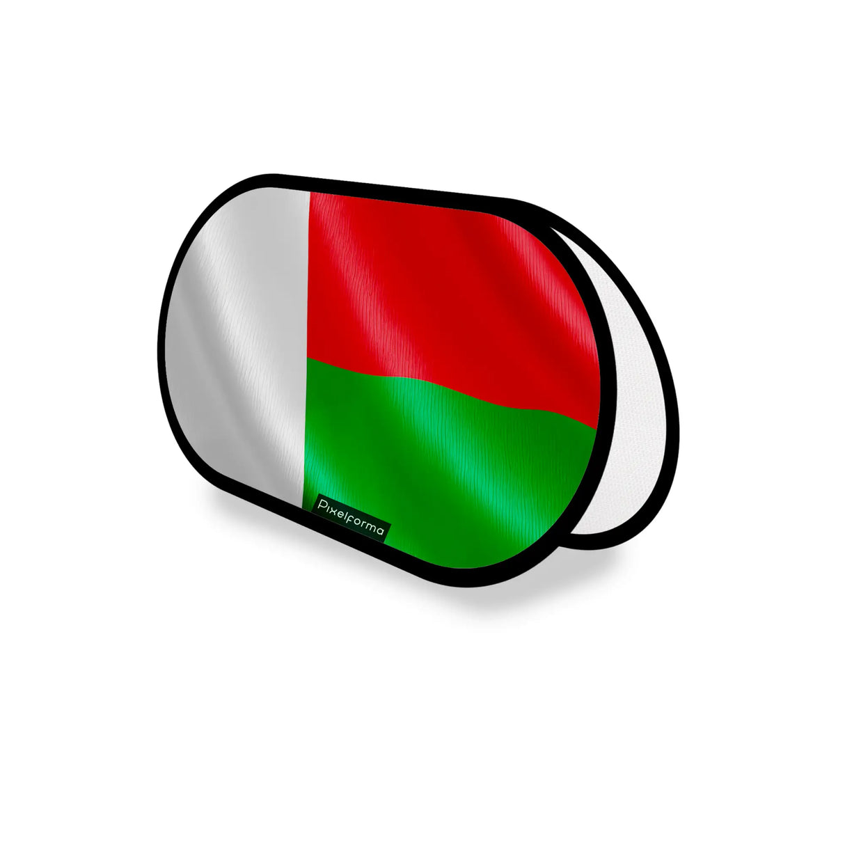 Support publicitaire ovale madagascar léger et facile à installer
