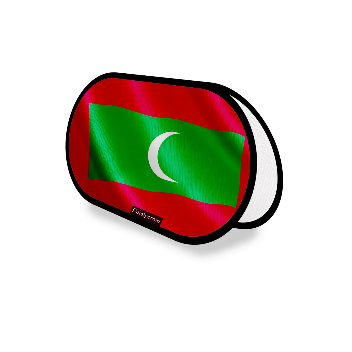 Support publicitaire ovale maldives léger facile à installer