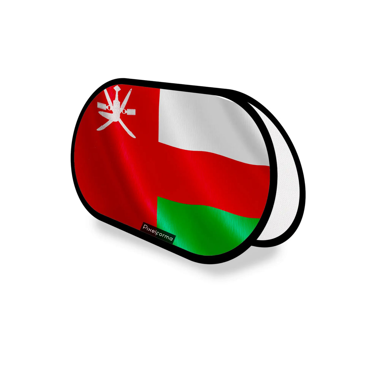 Support publicitaire ovale oman léger facile à installer