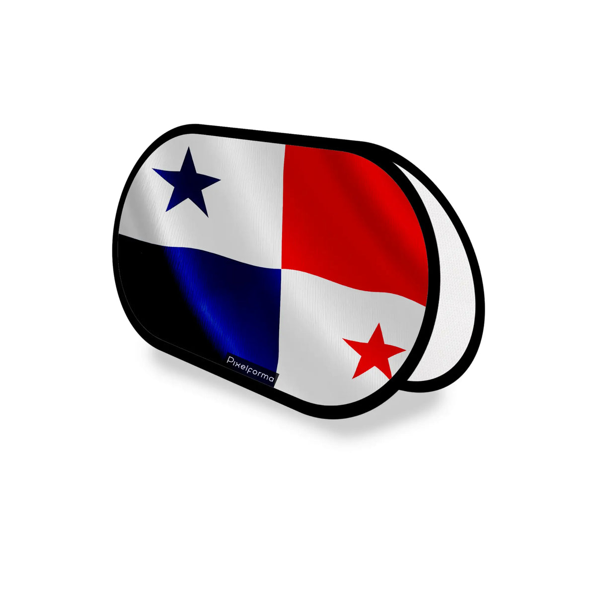 Support publicitaire ovale panama léger facile à installer