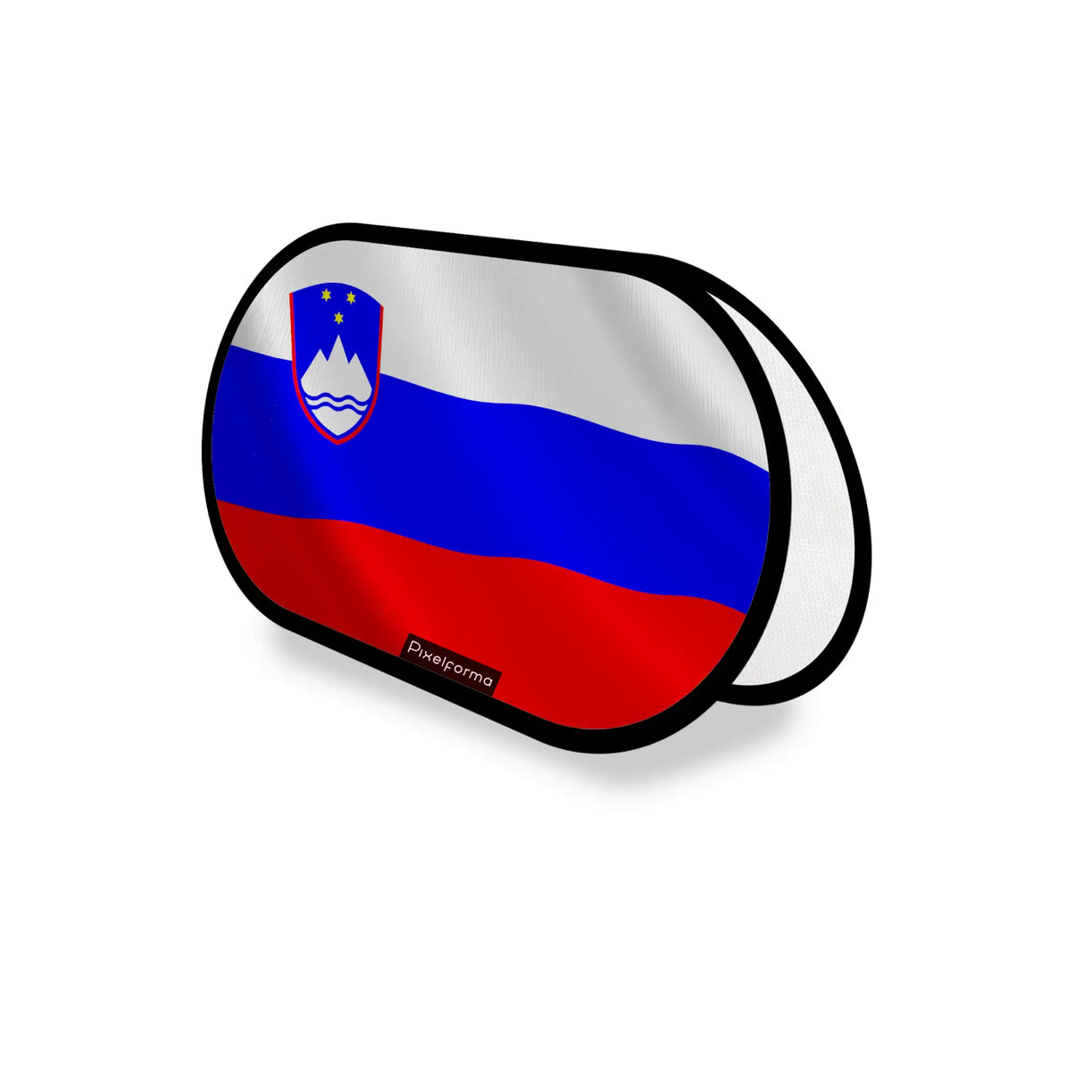Support publicitaire ovale slovénie léger facile à installer