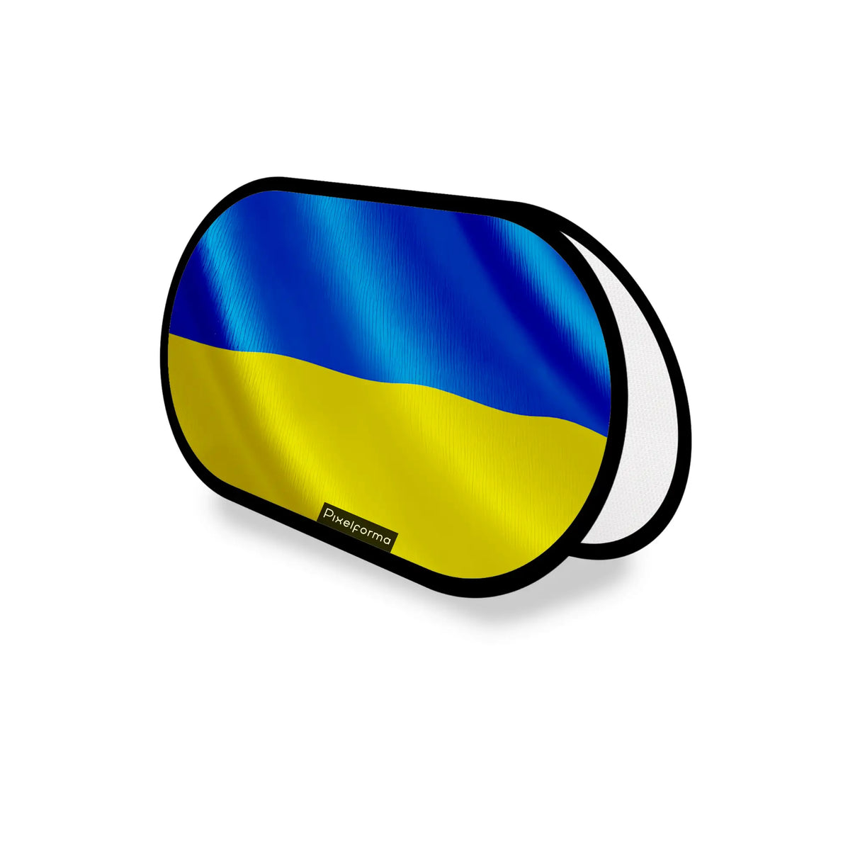 Support publicitaire ovale ukraine léger à installer
