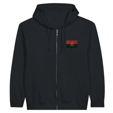 Sweat à capuche angola coton mélangé broderie couleur