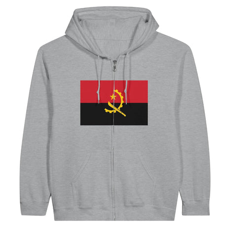 Sweat à capuche angola en coton mélangé fermeture éclair