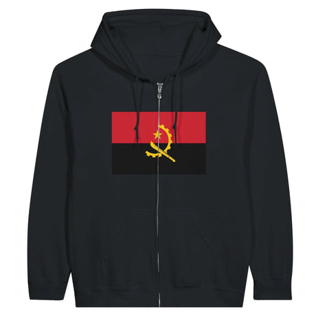 Sweat à capuche angola en coton mélangé fermeture éclair