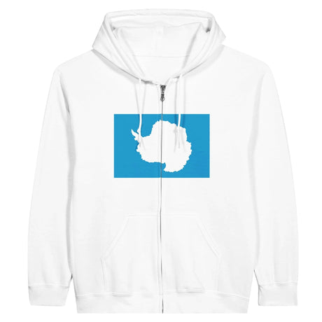 Sweat à capuche antarctique coton mélangé fermeture éclair