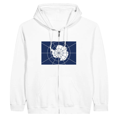 Sweat à capuche antarctique officiel coton broderie zip