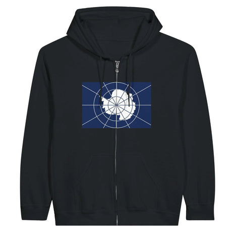 Sweat à capuche antarctique officiel coton broderie zip