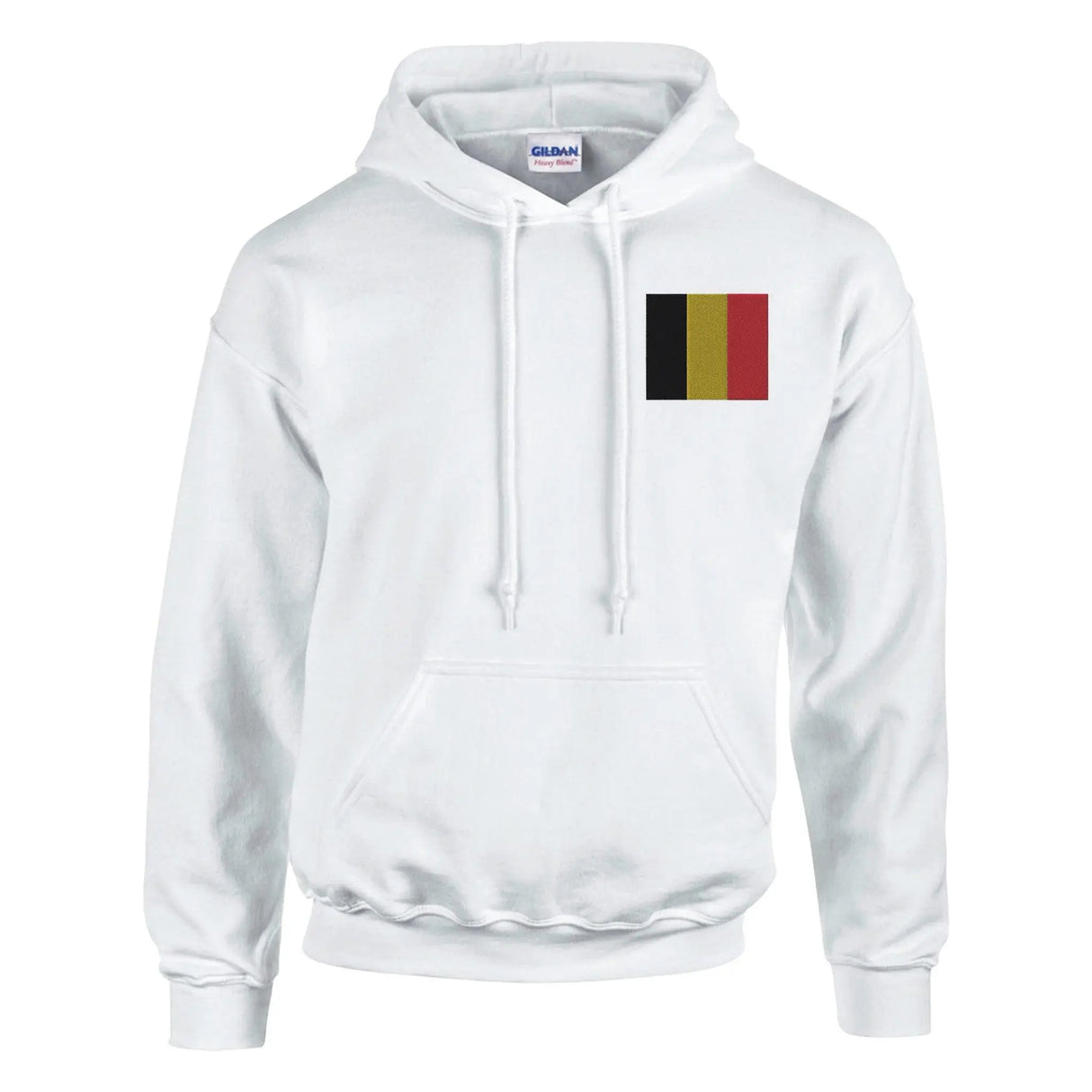 Sweat à capuche belgique coton mélangé broderie couleur