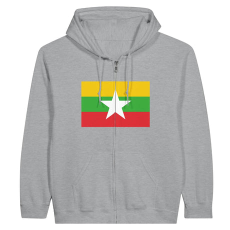 Sweat à capuche birmanie coton mélangé fermeture éclair