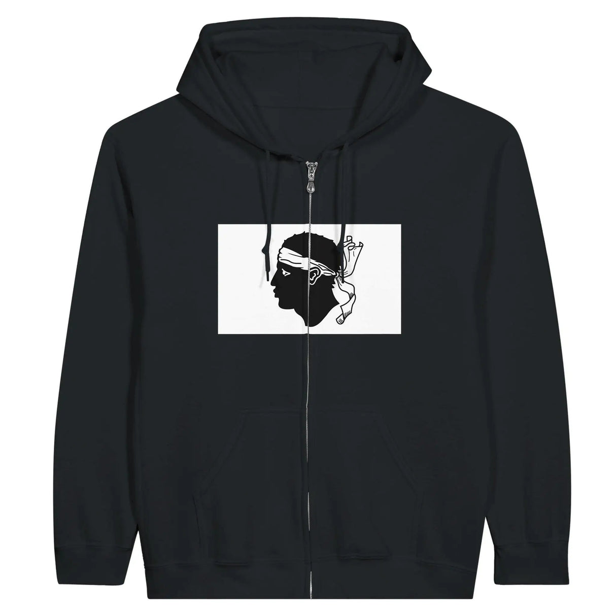 Sweat à capuche corse coton mélangé broderie drapeau