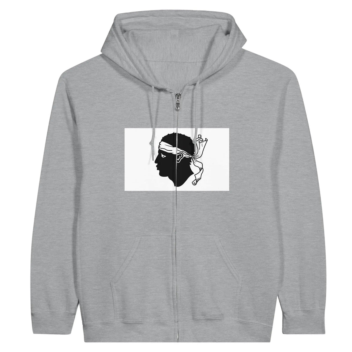 Sweat à capuche corse coton mélangé broderie drapeau