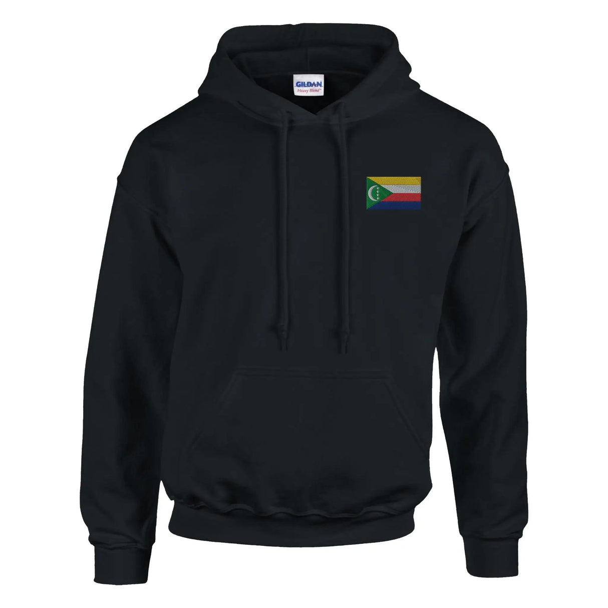 Sweat à capuche drapeau comores coton mélangé brodé