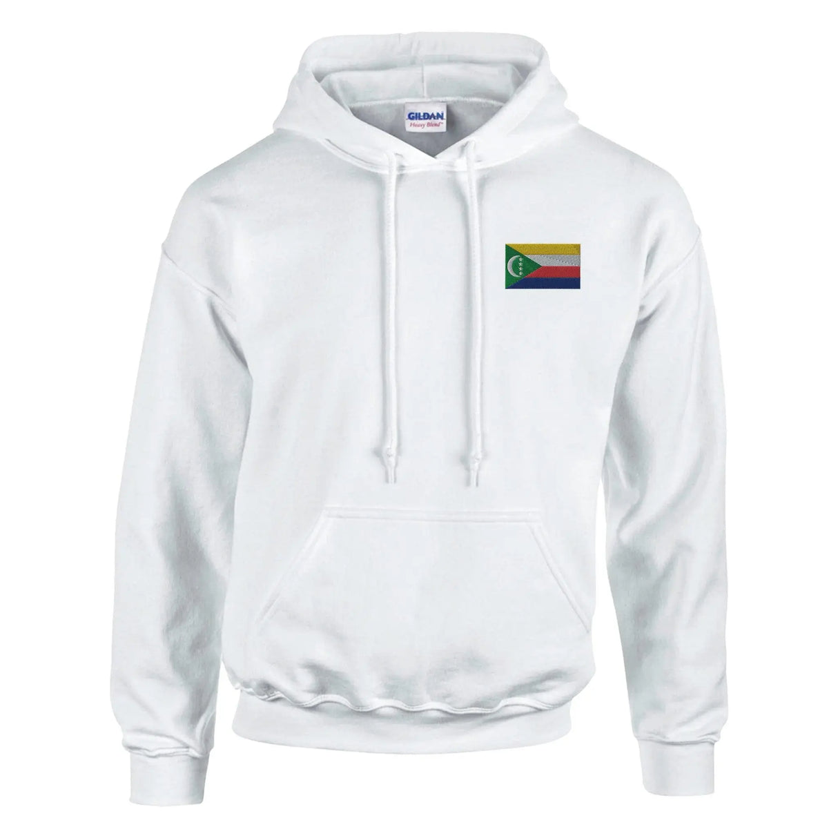 Sweat à capuche drapeau comores coton mélangé brodé