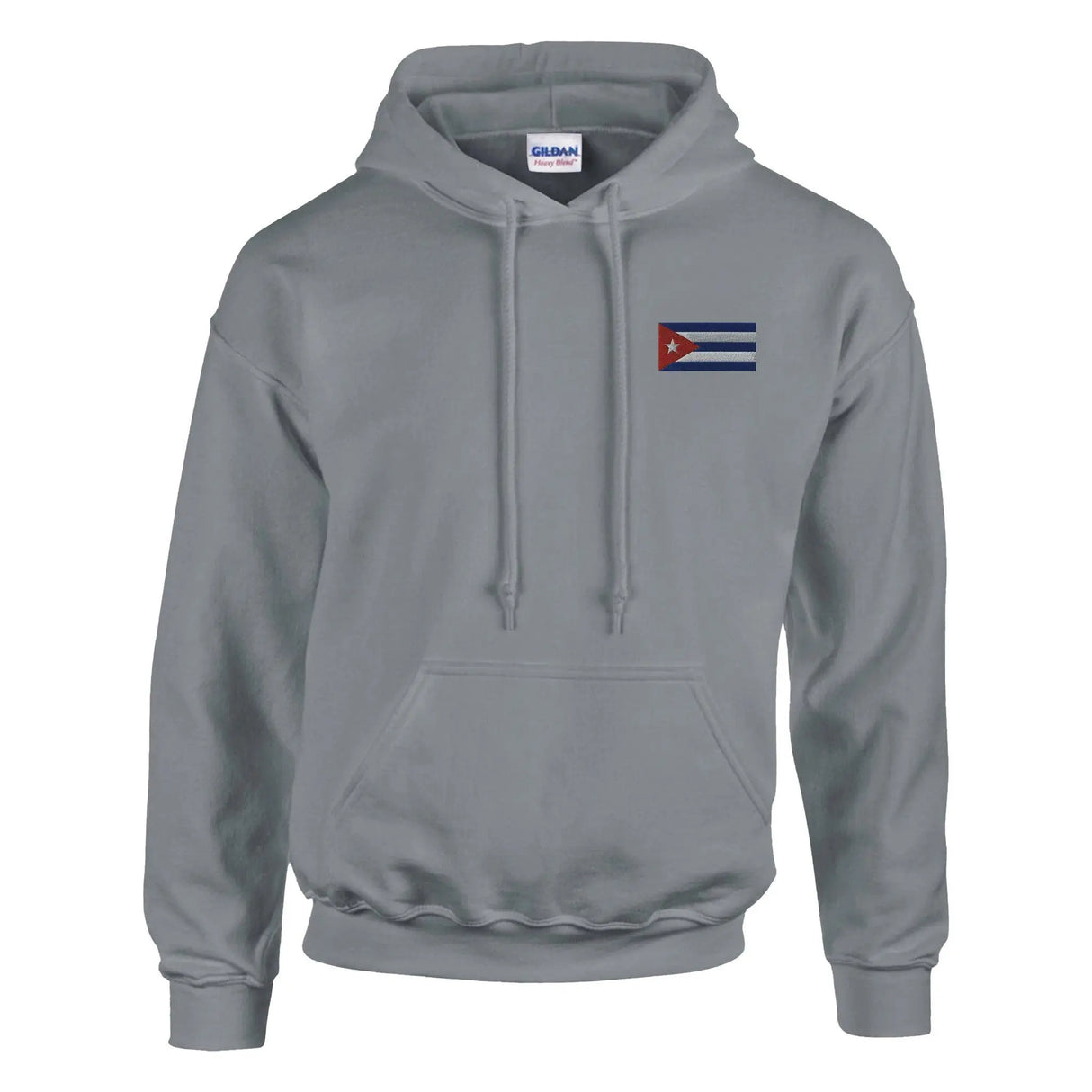Sweat à capuche drapeau cuba brodé coton mélangé