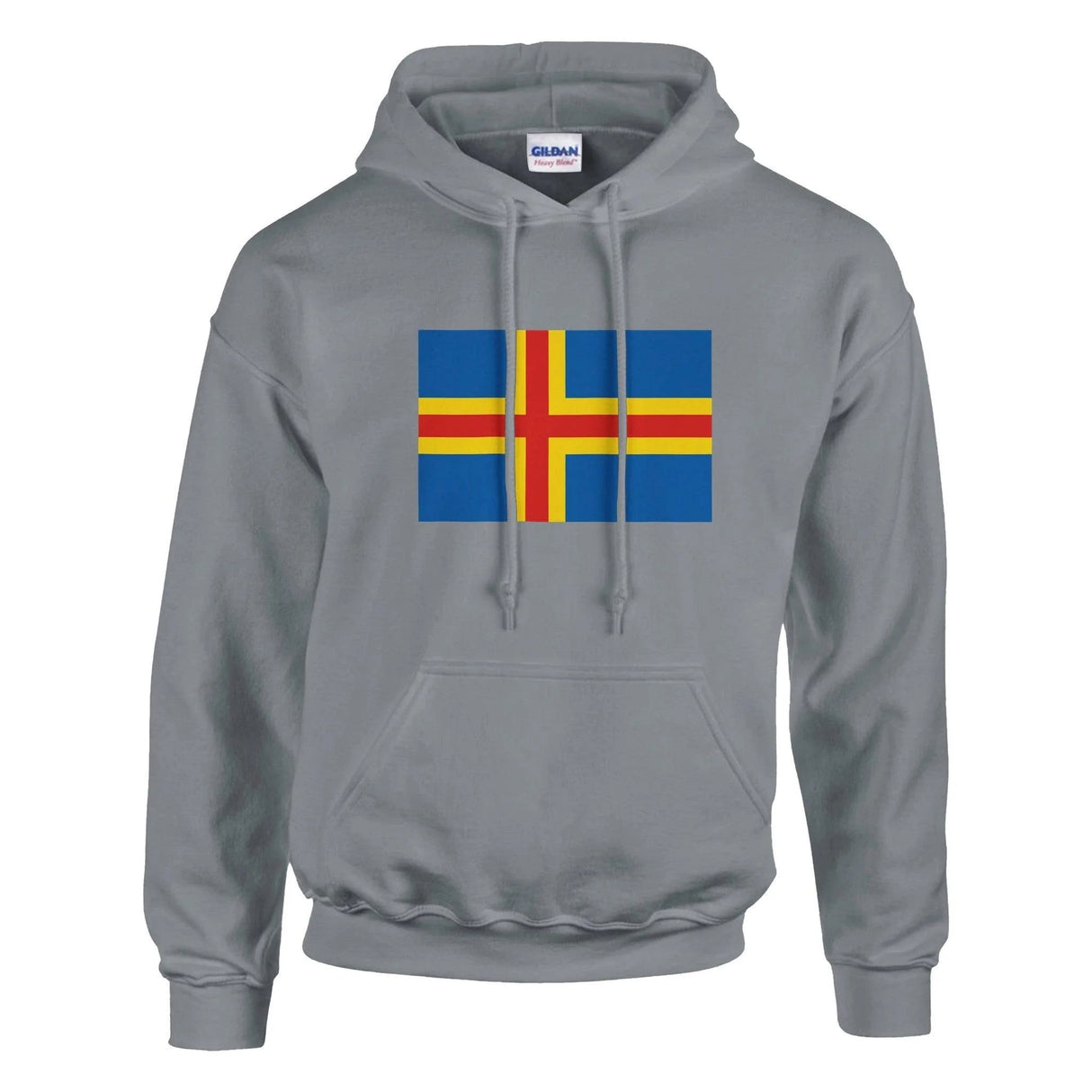 Sweat à capuche drapeau d’åland coton mélangé brodé