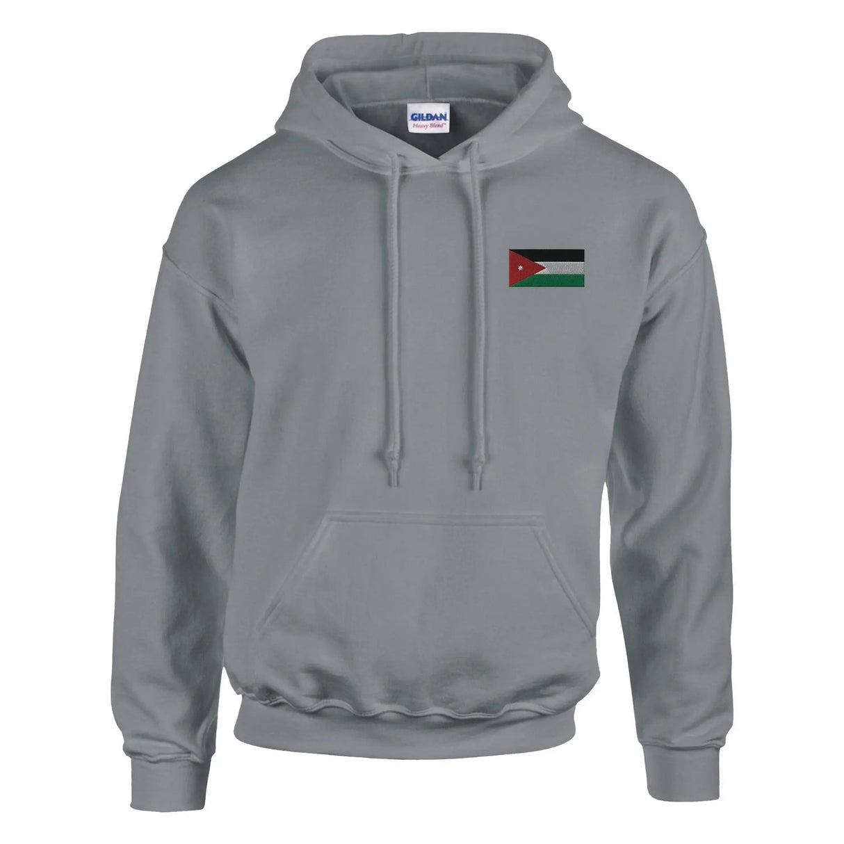 Sweat à capuche drapeau jordanie coton mélangé brodé