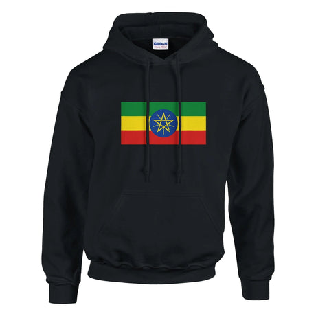 Sweat à capuche éthiopie coton mélangé drapeau couleur