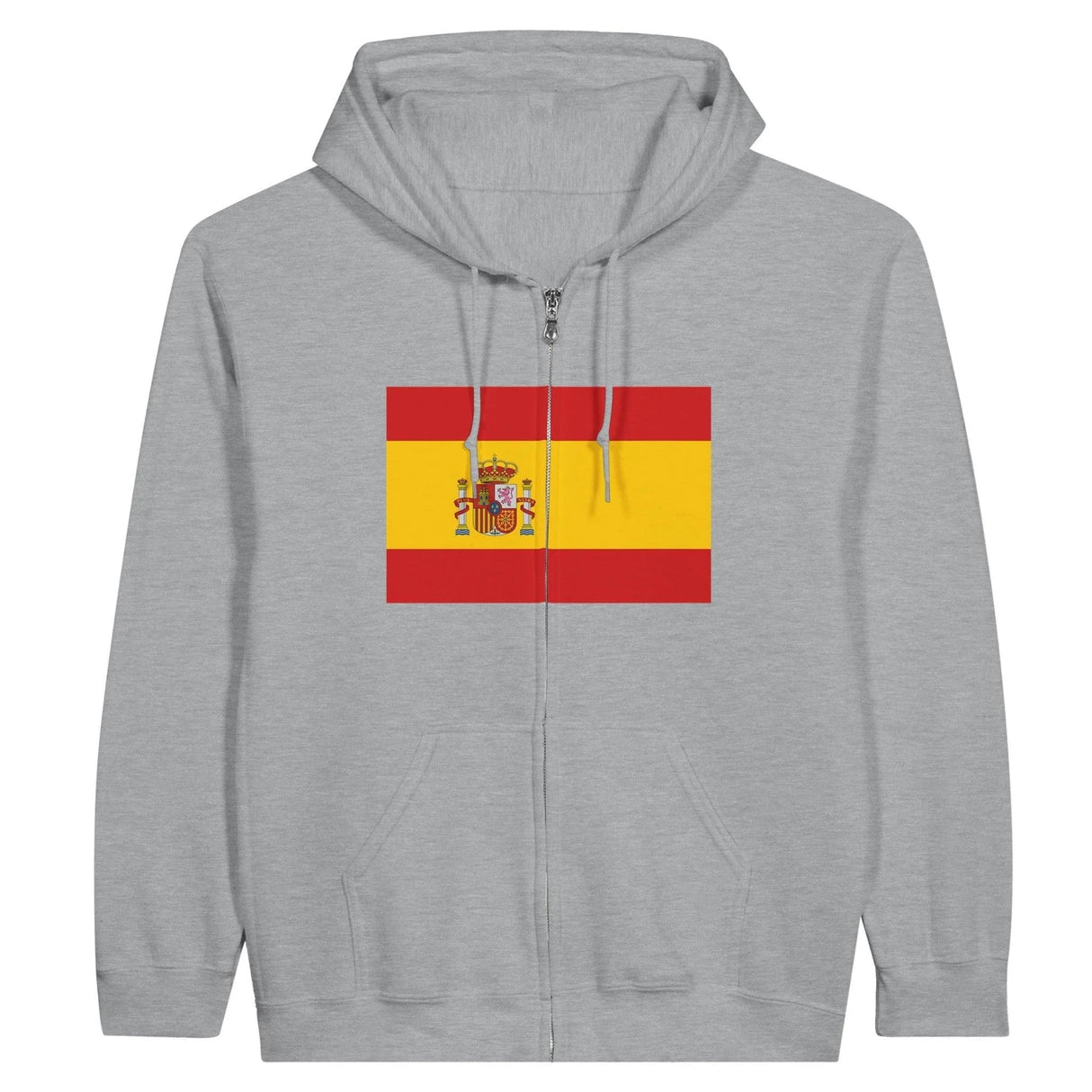Sweat à capuche à fermeture éclair drapeau espagne coton