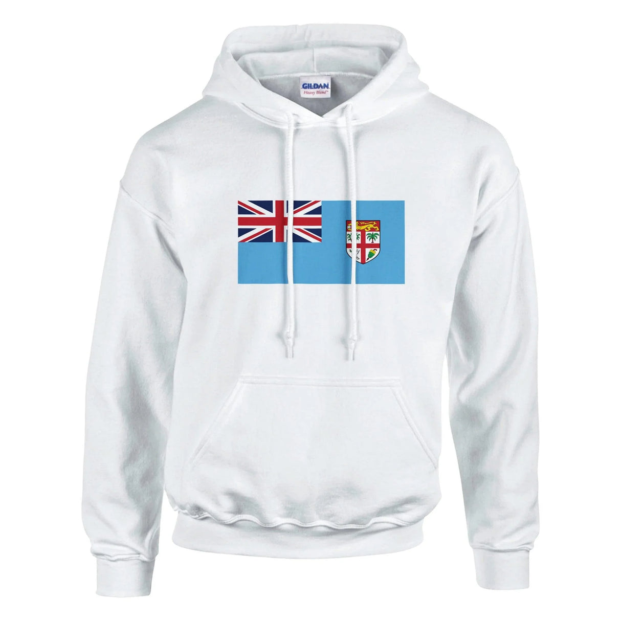 Sweat à capuche fidji coton mélangé broderie bleue