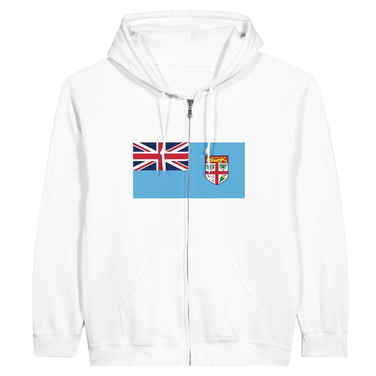 Sweat à capuche fidji coton mélangé broderie fermeture éclair