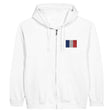 Sweat à capuche france coton mélangé broderie couleur
