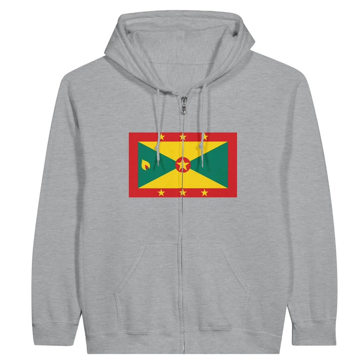 Sweat à capuche grenade coton mélangé drapeau brodé zip