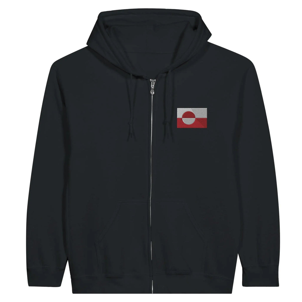 Sweat à capuche groenland coton mélangé broderie couleur