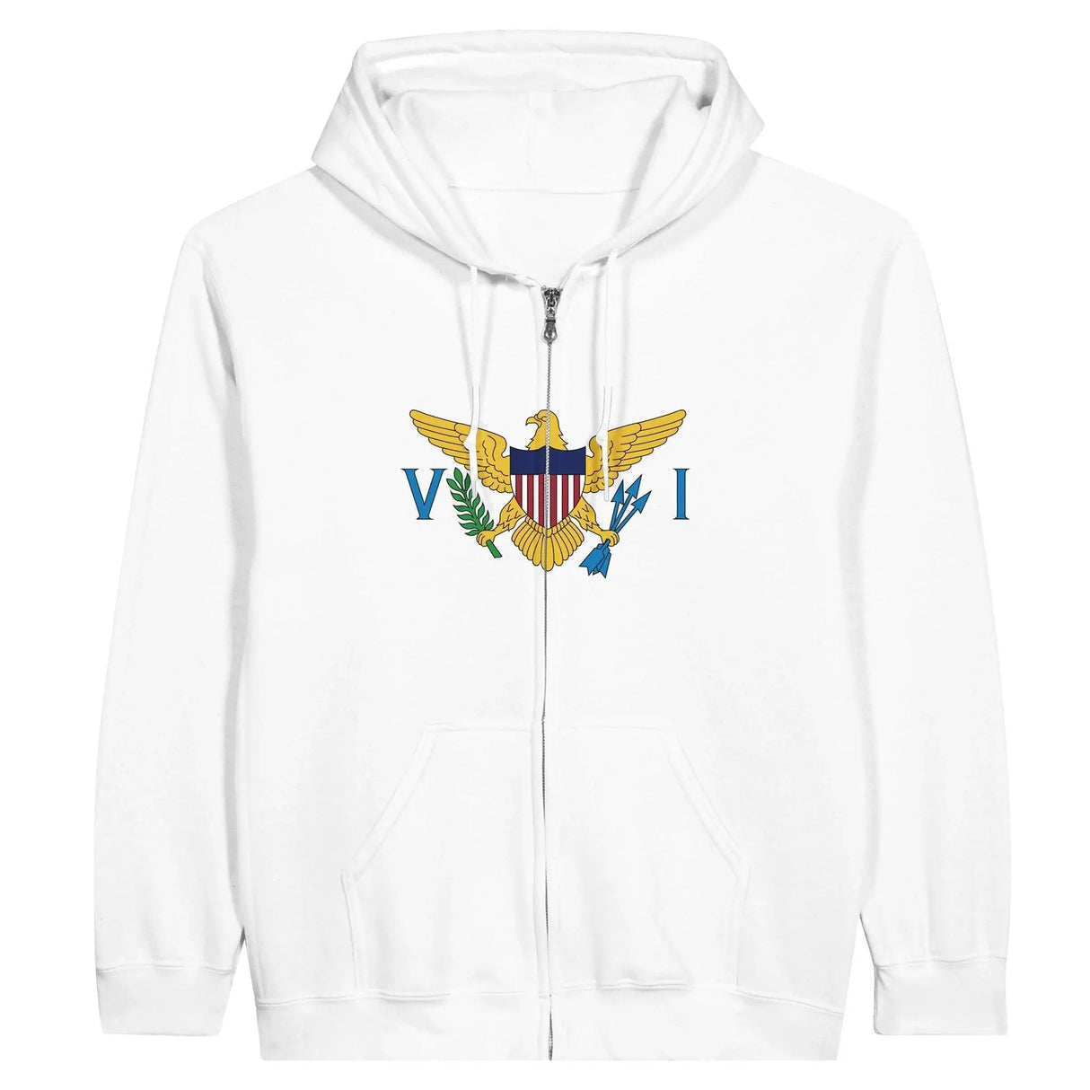 Sweat à capuche îles vierges coton mélangé broderie drapeau