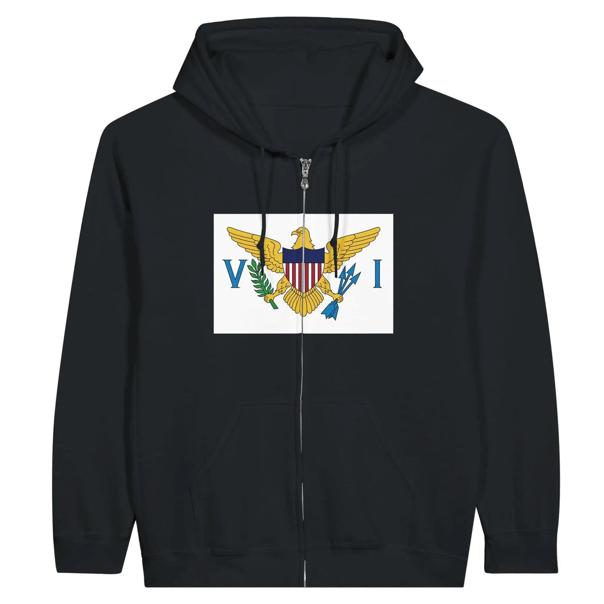 Sweat à capuche îles vierges coton mélangé broderie drapeau