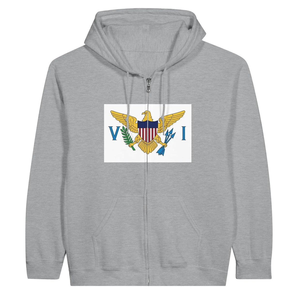 Sweat à capuche îles vierges coton mélangé broderie drapeau