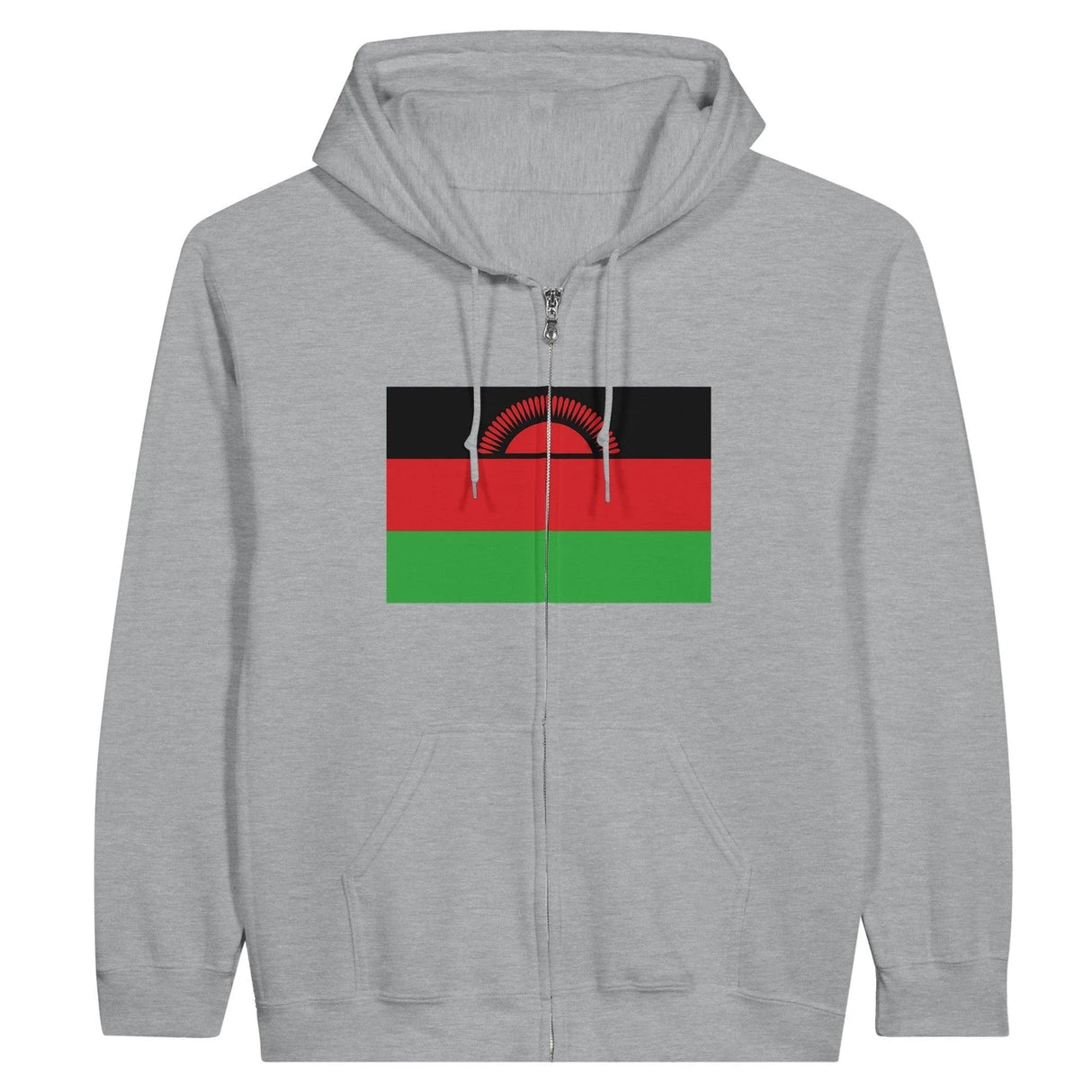 Sweat à capuche malawi coton mélangé broderie zippée