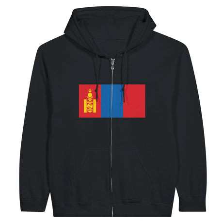 Sweat à capuche mongolie coton mélangé broderie confort