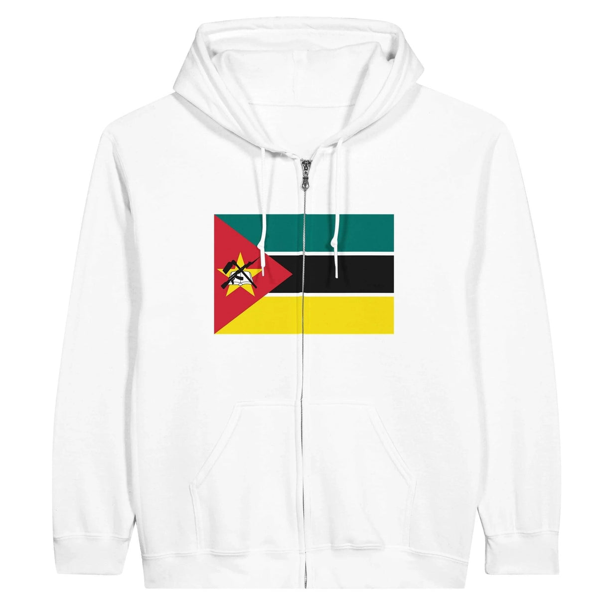 Sweat à capuche mozambique coton mélangé broderie zip