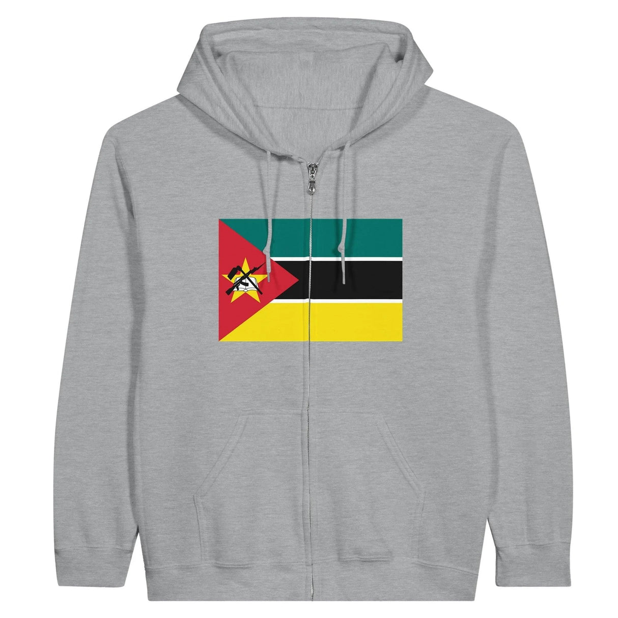 Sweat à capuche mozambique coton mélangé broderie zip