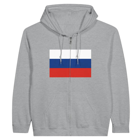Sweat à capuche russie coton mélangé fermeture éclair brodé