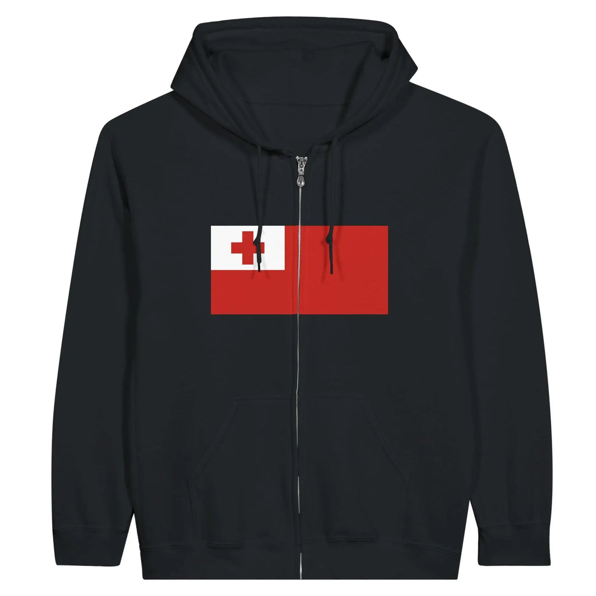 Sweat à capuche tonga coton mélangé broderie fermeture éclair